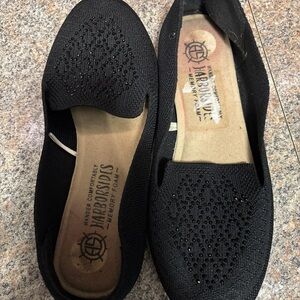 JARRODS Women's Black Beaded Flats